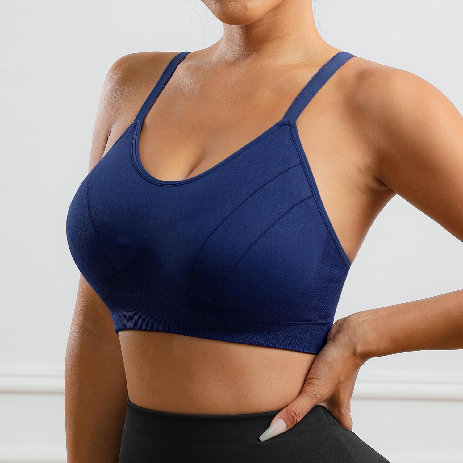 Женский дышащий спортивный бюстгальтер с высокой эластичностью, спортивный топ для фитнеса, бега, йоги, бюстгальтер S темно-синий
Женский дышащий спортивный бюстгальтер с высокой эластичностью, спортивный топ для фитнеса, бега, йоги, бюстгальтер S темно-синий