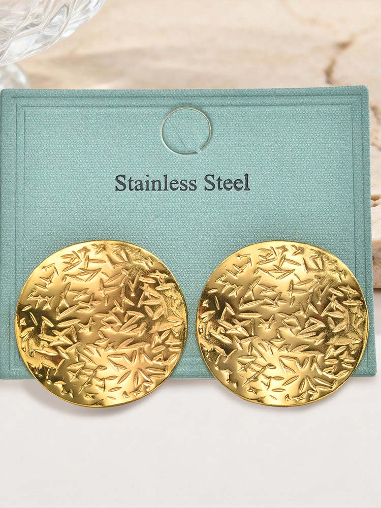 Exaggerated Pleated Round Stud Earrings for Women Stainless Steel Hammered Geometric Earrings Punk Party Jewelry Gift
Exaggerated Pleated Round Stud Earrings for Women Stainless Steel Hammered Geometric Earrings Punk Party Jewelry Gift