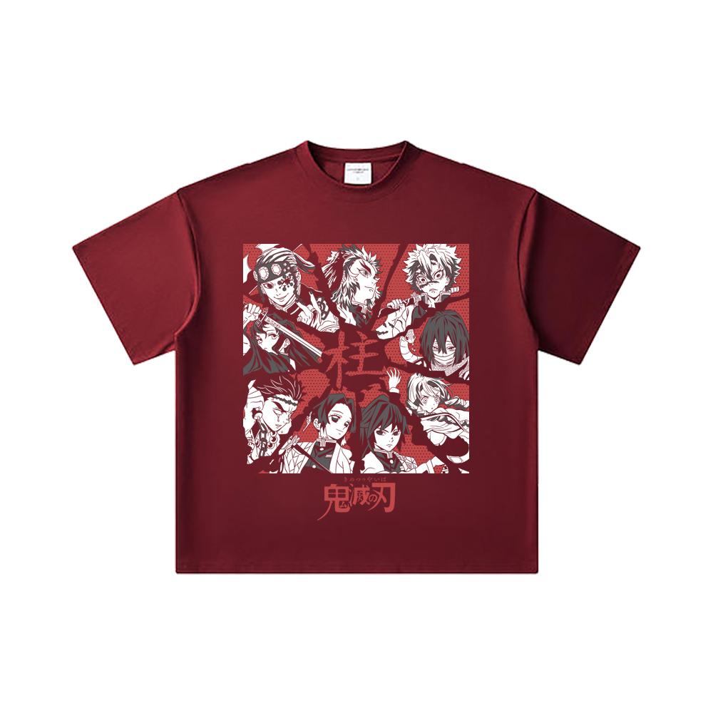 260 GSM Double Yarn 32 Count 100% Cotton Demon Slayer V81 Hashiras Print Unisex Heavy Cotton T Shirt 2XL вина червоного кольору
260 GSM Double Yarn 32 Count 100% Cotton Demon Slayer V81 Hashiras Print Unisex Heavy Cotton T Shirt 2XL вина червоного кольору