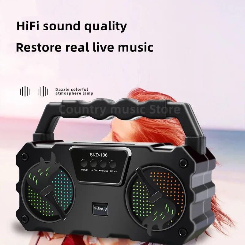 Беспроводная Bluetooth-колонка Super Bass 360 Stereo Surround с FM RGB подсветкой Открытый портативный беспроводной сабвуфер Caixa De som
Беспроводная Bluetooth-колонка Super Bass 360 Stereo Surround с FM RGB подсветкой Открытый портативный беспроводной сабвуфер Caixa De som