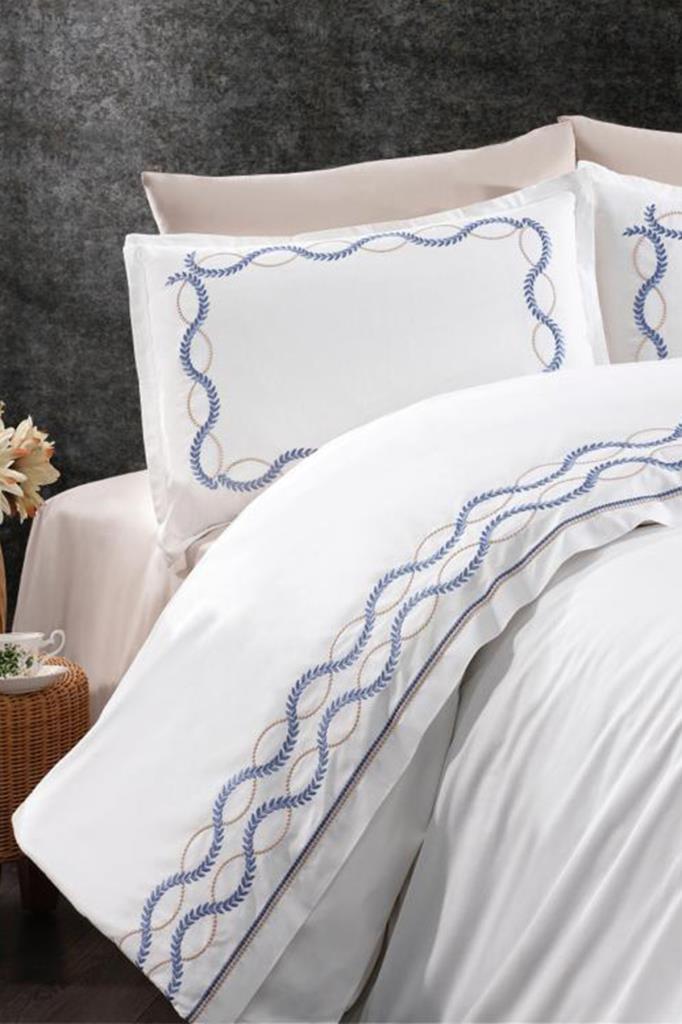 Basak Embroidered 100% Cotton Duvet Cover Set, Duvet Cover 200x220, Sheet 240x260, Double Size, Full Size Blue
Basak Embroidered 100% Cotton Duvet Cover Set, Duvet Cover 200x220, Sheet 240x260, Double Size, Full Size Blue
