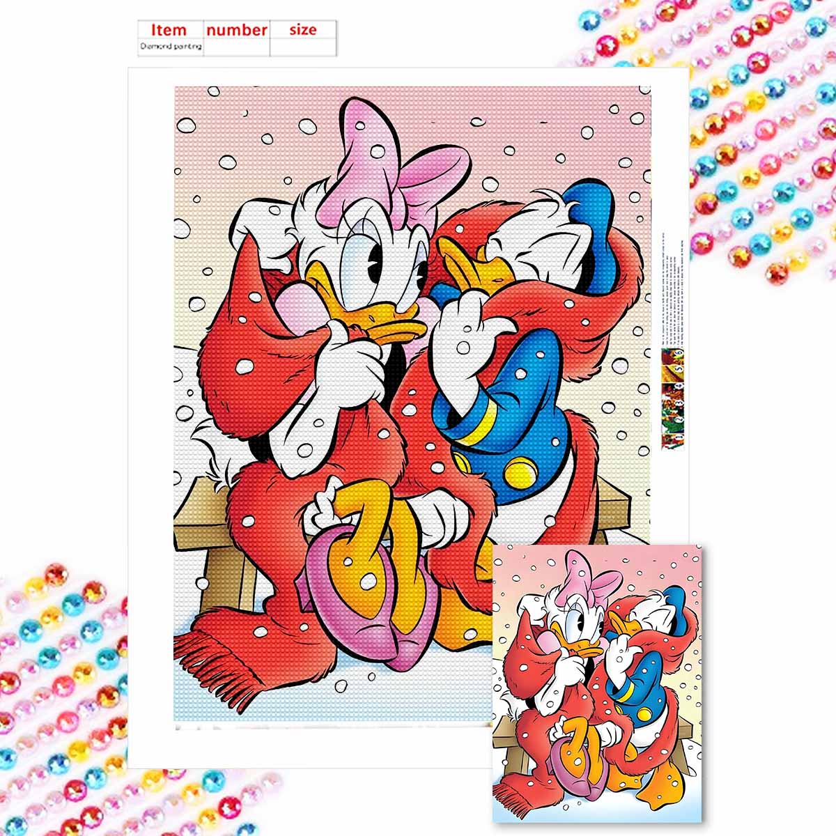 Наборы для алмазной живописи 5D DIY для взрослых, Дональд Дак и его возлюбленная, наборы с полными круглыми кристальными алмазами для начинающих для украшения стен дома Round 30x40cm
Наборы для алмазной живописи 5D DIY для взрослых, Дональд Дак и его возлюбленная, наборы с полными круглыми кристальными алмазами для начинающих для украшения стен дома Round 30x40cm