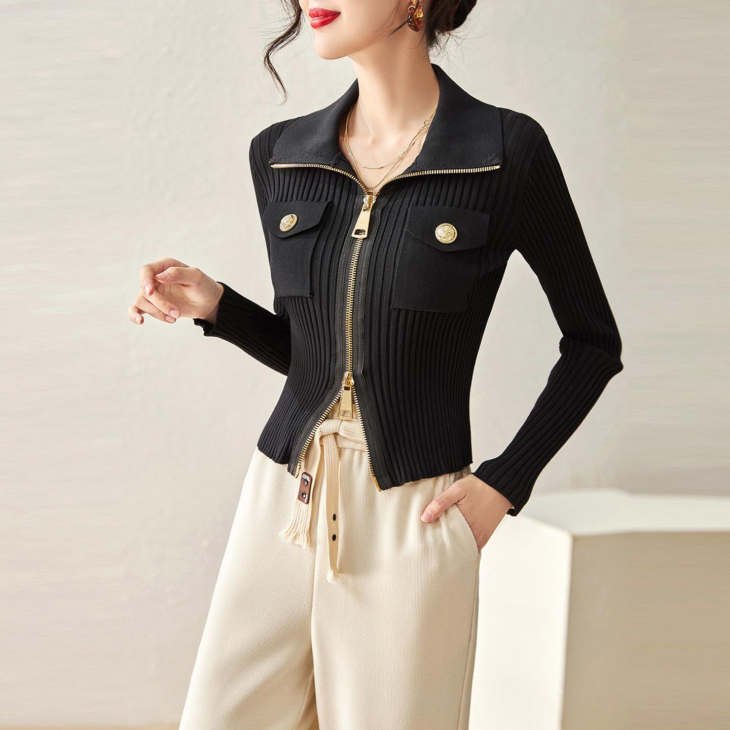 Роскошный эластичный утягивающий трикотажный кардиган на двойной молнии в стиле «маленький аромат» - Новинка Extra Large чёрный
Роскошный эластичный утягивающий трикотажный кардиган на двойной молнии в стиле «маленький аромат» - Новинка Extra Large чёрный