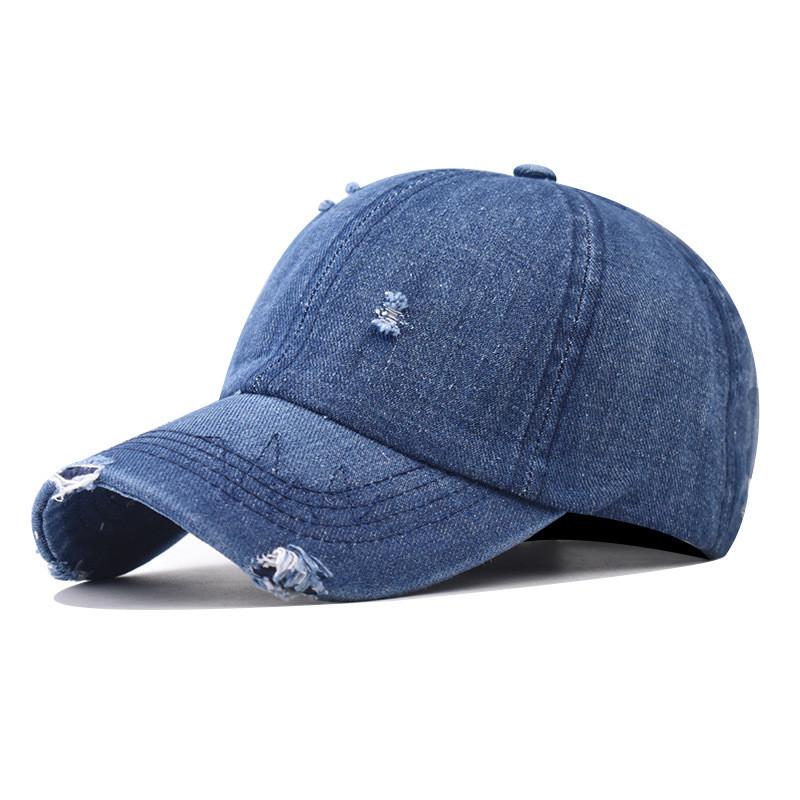 Damaged Design Fashionable Neutral Sunshade Denim Baseball Hat For Outdoor Dark Denim
Damaged Design Fashionable Neutral Sunshade Denim Baseball Hat For Outdoor Dark Denim