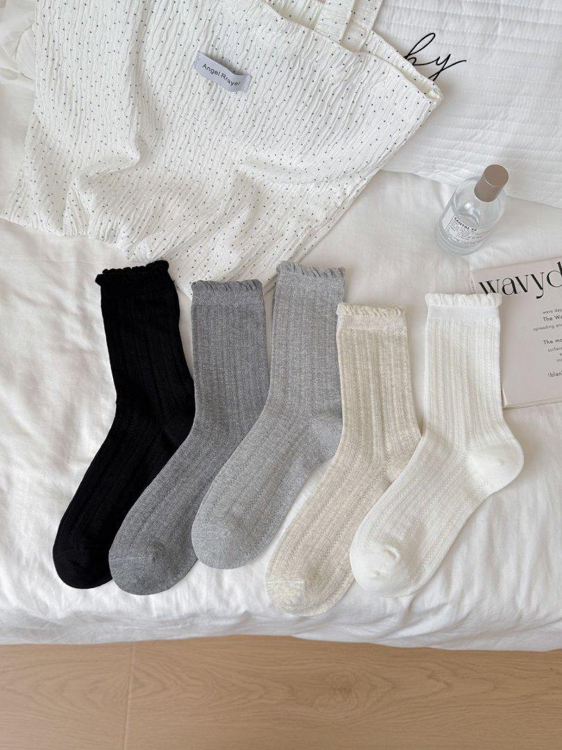 Women s Japanese Style Mesh Ruffle Mid-Calf Socks - Spring/Summer Solid Color Cotton One Size
Women s Japanese Style Mesh Ruffle Mid-Calf Socks - Spring/Summer Solid Color Cotton One Size