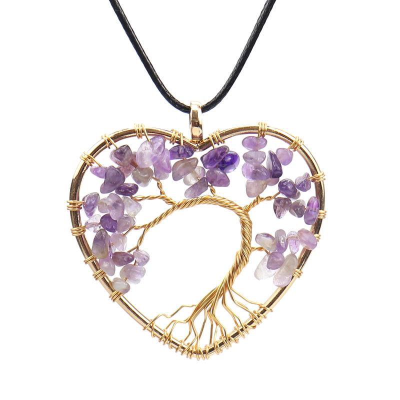 Hand Winding Gold Peach Heart Curved Tree Of Life Necklace Gravel Crystal Pendant Necklace N54 аметист
Hand Winding Gold Peach Heart Curved Tree Of Life Necklace Gravel Crystal Pendant Necklace N54 аметист