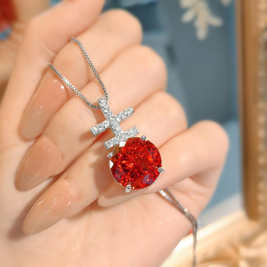 Creative Auspicious Color Treasure Necklace Set Inlaid With Chinese Red High Carbon Diamond Pendant Bird S Nest Cut Pink Diamond Stud Earrings
Creative Auspicious Color Treasure Necklace Set Inlaid With Chinese Red High Carbon Diamond Pendant Bird S Nest Cut Pink Diamond Stud Earrings