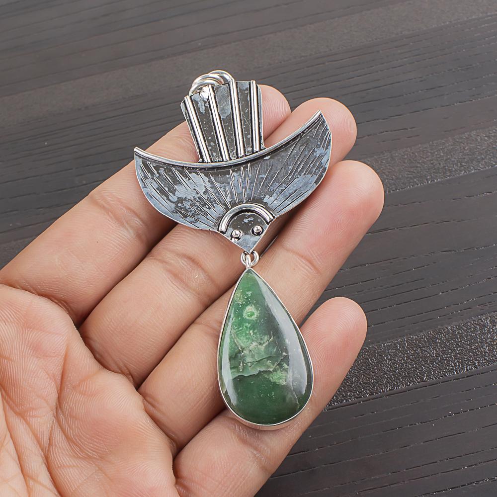 Natural Vesonite Gemstone 925 Sterling Silver Jewelry Designer Pendant 3.25 AJP-2050
Natural Vesonite Gemstone 925 Sterling Silver Jewelry Designer Pendant 3.25 AJP-2050