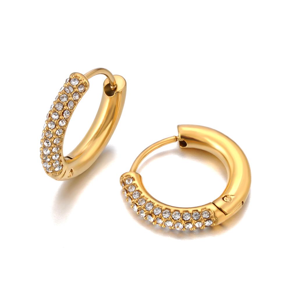 Lokaer Fashion 316L Stainless Steel Rhinestone Hoop Earrings 18K PVD Gold Plated Handmade Daily Jewelry for Women Girls E24216
Lokaer Fashion 316L Stainless Steel Rhinestone Hoop Earrings 18K PVD Gold Plated Handmade Daily Jewelry for Women Girls E24216