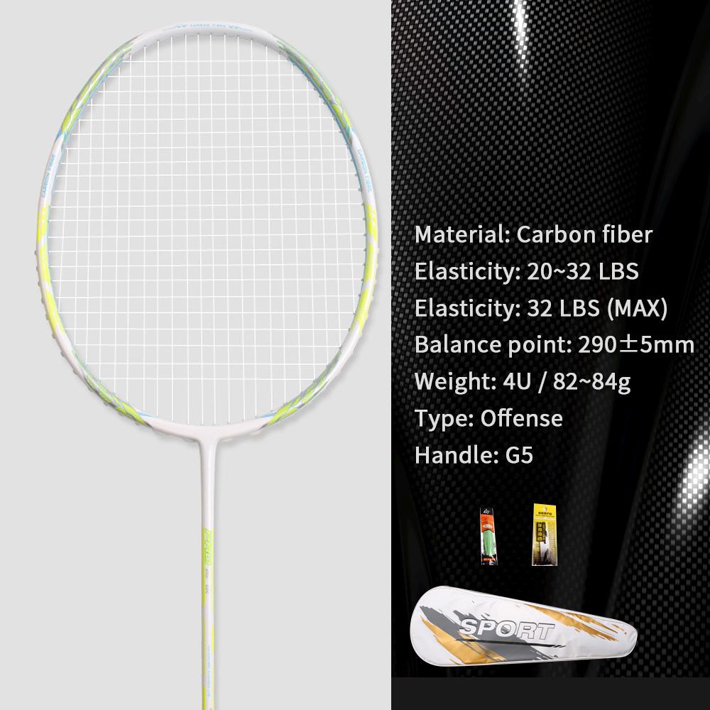 21-30 LBS badminton racket carbon fiber man woman adult high elasticity durable major Attack racket defense Competition level 22LBS
21-30 LBS badminton racket carbon fiber man woman adult high elasticity durable major Attack racket defense Competition level 22LBS