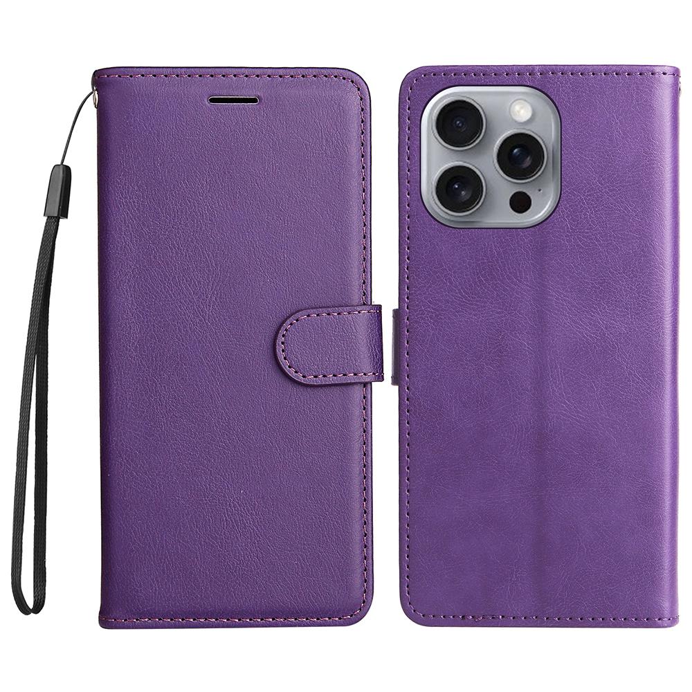 For iPhone 16 Pro Max Case Solid Color Leather Mobile Cover Wallet Stand with Strap Purple
For iPhone 16 Pro Max Case Solid Color Leather Mobile Cover Wallet Stand with Strap Purple