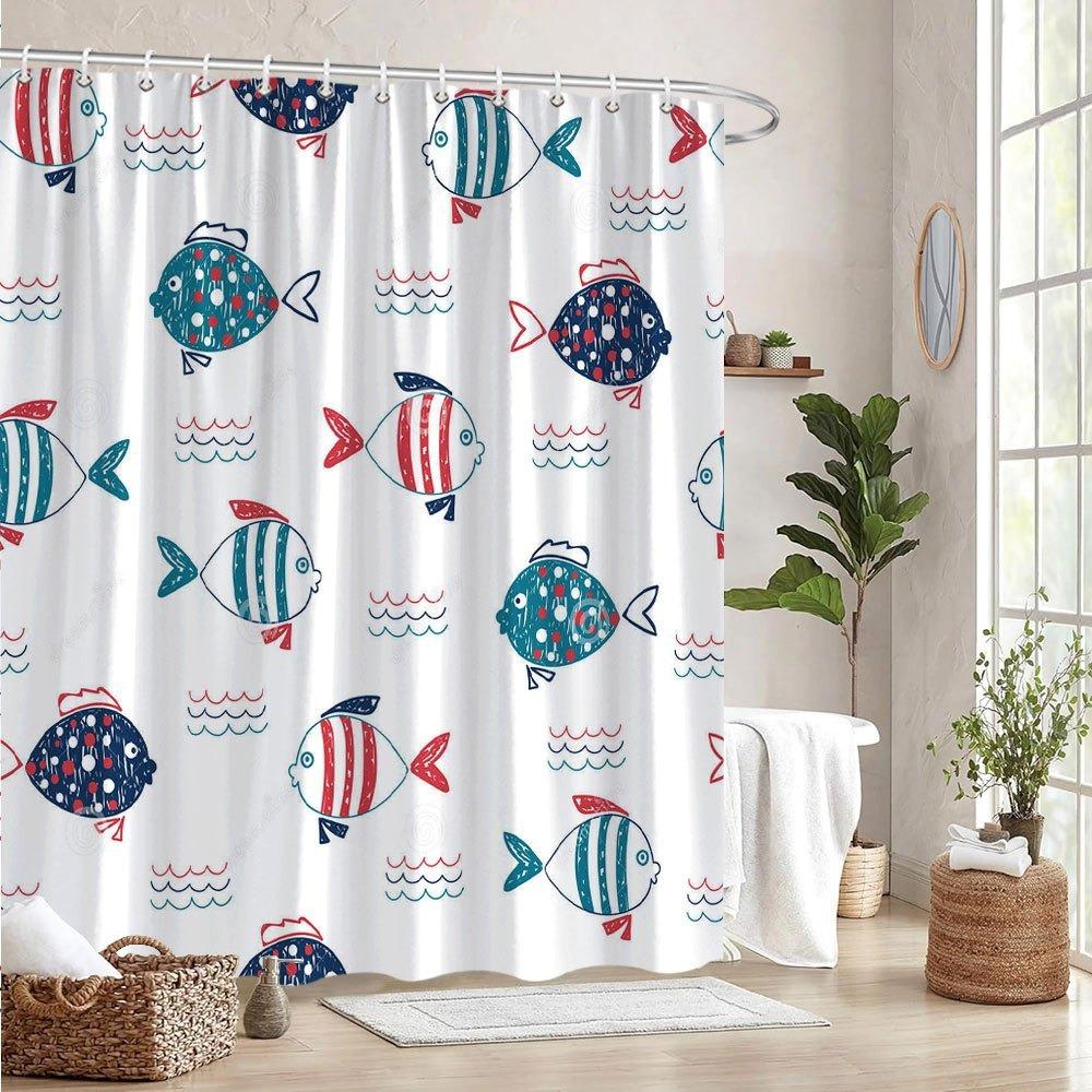 Cartoon Playful Fish Pattern Shower Curtain Washable Dirt-Resistant Shower Head Waterproof Polyester Bath Curtain For Home Decor W60H190(CM)-1 Pcs
Cartoon Playful Fish Pattern Shower Curtain Washable Dirt-Resistant Shower Head Waterproof Polyester Bath Curtain For Home Decor W60H190(CM)-1 Pcs