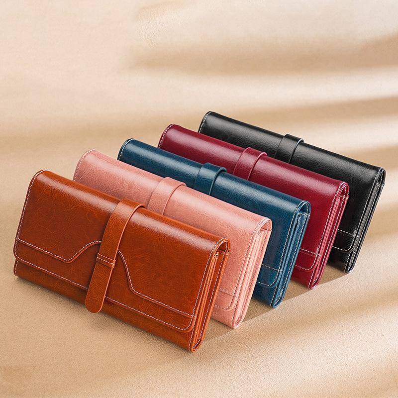 High-quality cowhide women s long wallet RFID anti-theft brush oil wax leather clutch bag women s can put mobile phones бордовий
High-quality cowhide women s long wallet RFID anti-theft brush oil wax leather clutch bag women s can put mobile phones бордовий