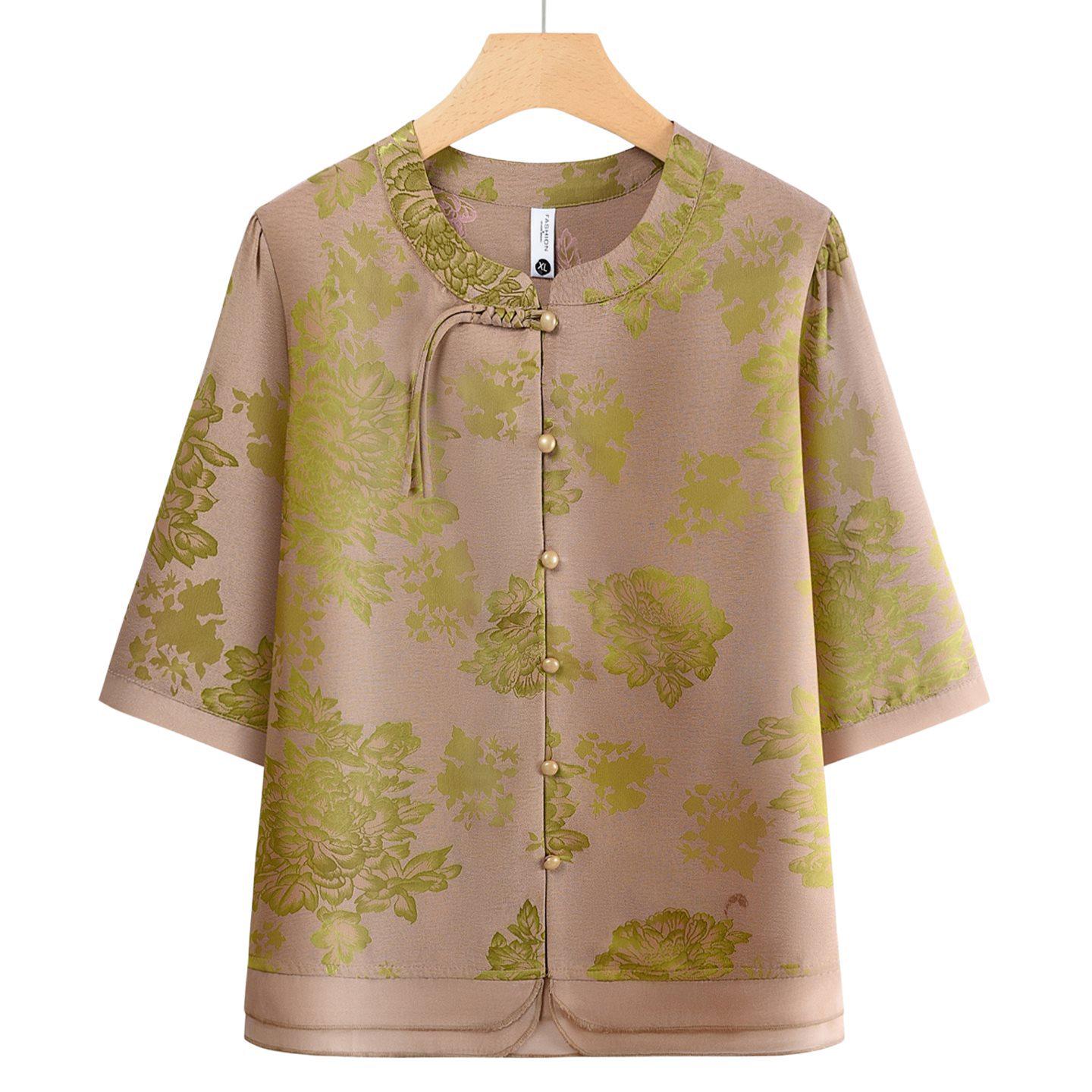 Stylish Summer Outfit Set for Women: Short-Sleeve Shirt & Two-Piece Set for Middle-Aged & Elderly Ladies 2XL (For 100-115 jin)
Stylish Summer Outfit Set for Women: Short-Sleeve Shirt & Two-Piece Set for Middle-Aged & Elderly Ladies 2XL (For 100-115 jin)