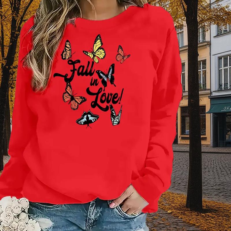 Autumn&Spring Clothing Dancing Butterflies & Letters Print Sweater Tops for Women Round Neck Long Sleeve
Autumn&Spring Clothing Dancing Butterflies & Letters Print Sweater Tops for Women Round Neck Long Sleeve