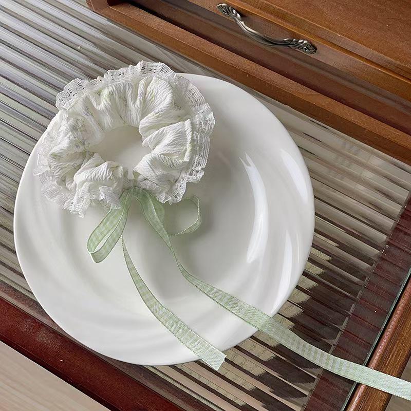Lace Ruffle Floral Bow Scrunchie: Preppy Style Elastic Hair Tie
Lace Ruffle Floral Bow Scrunchie: Preppy Style Elastic Hair Tie