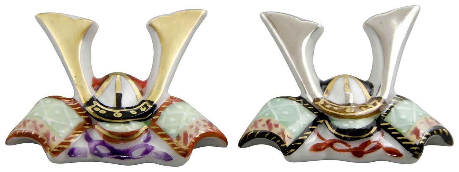 Pair of Chopstick Rests, Celebration Helmet Design, Kyoto Ware, Kiyomizu Ware, Shisen Kiln, HJI651
Pair of Chopstick Rests, Celebration Helmet Design, Kyoto Ware, Kiyomizu Ware, Shisen Kiln, HJI651