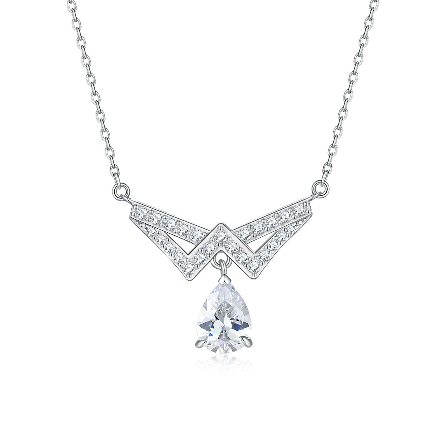 Ladies 925 Sterling Silver 1.25ct Zircon Tassel Necklace Female Joker Temperament Drops Fashion Clavicle Chain Ins
Ladies 925 Sterling Silver 1.25ct Zircon Tassel Necklace Female Joker Temperament Drops Fashion Clavicle Chain Ins