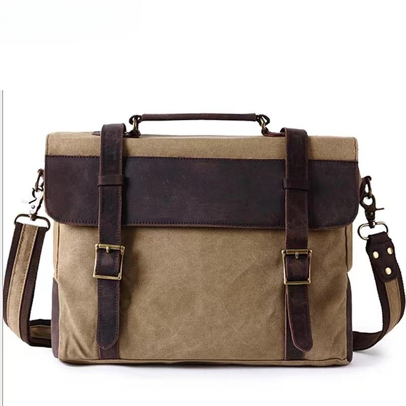 Мужская холщовая сумка через плечо с верхом, кожаная сумка через плечо, нагрудный портфель, ретро-компьютер хаки
Мужская холщовая сумка через плечо с верхом, кожаная сумка через плечо, нагрудный портфель, ретро-компьютер хаки