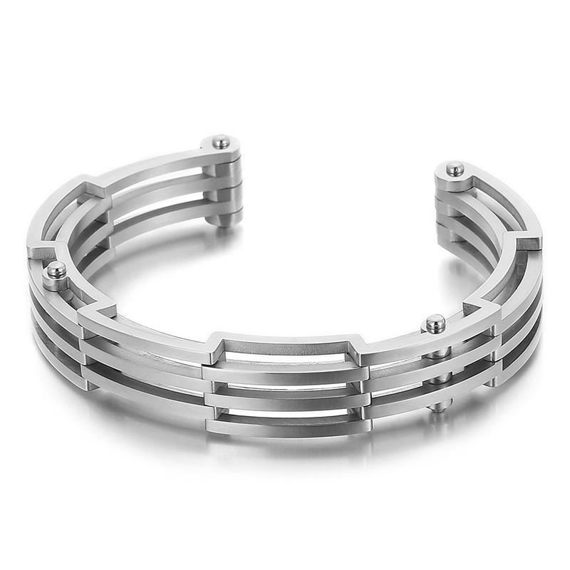 12mm Tricolor Hip Hop Rock Open Cuff Men s 316L Stainless Steel Bangels Party Accessories 58-60mm
12mm Tricolor Hip Hop Rock Open Cuff Men s 316L Stainless Steel Bangels Party Accessories 58-60mm