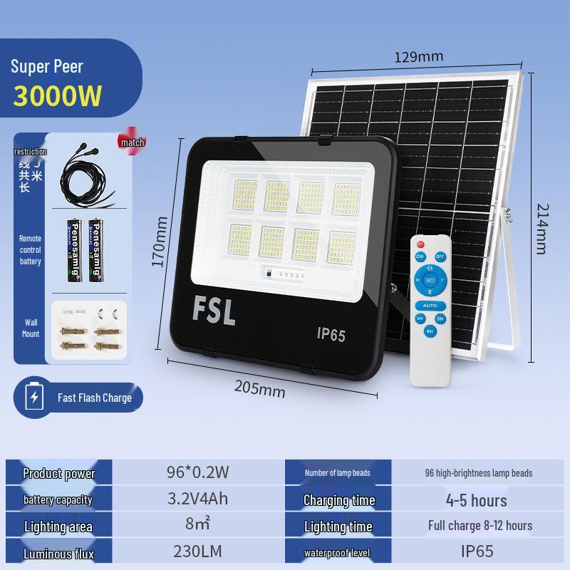 Solar Outdoor Waterproof Street Light - Super Bright LED Floodlight for Courtyard and Rural Areas
Solar Outdoor Waterproof Street Light - Super Bright LED Floodlight for Courtyard and Rural Areas