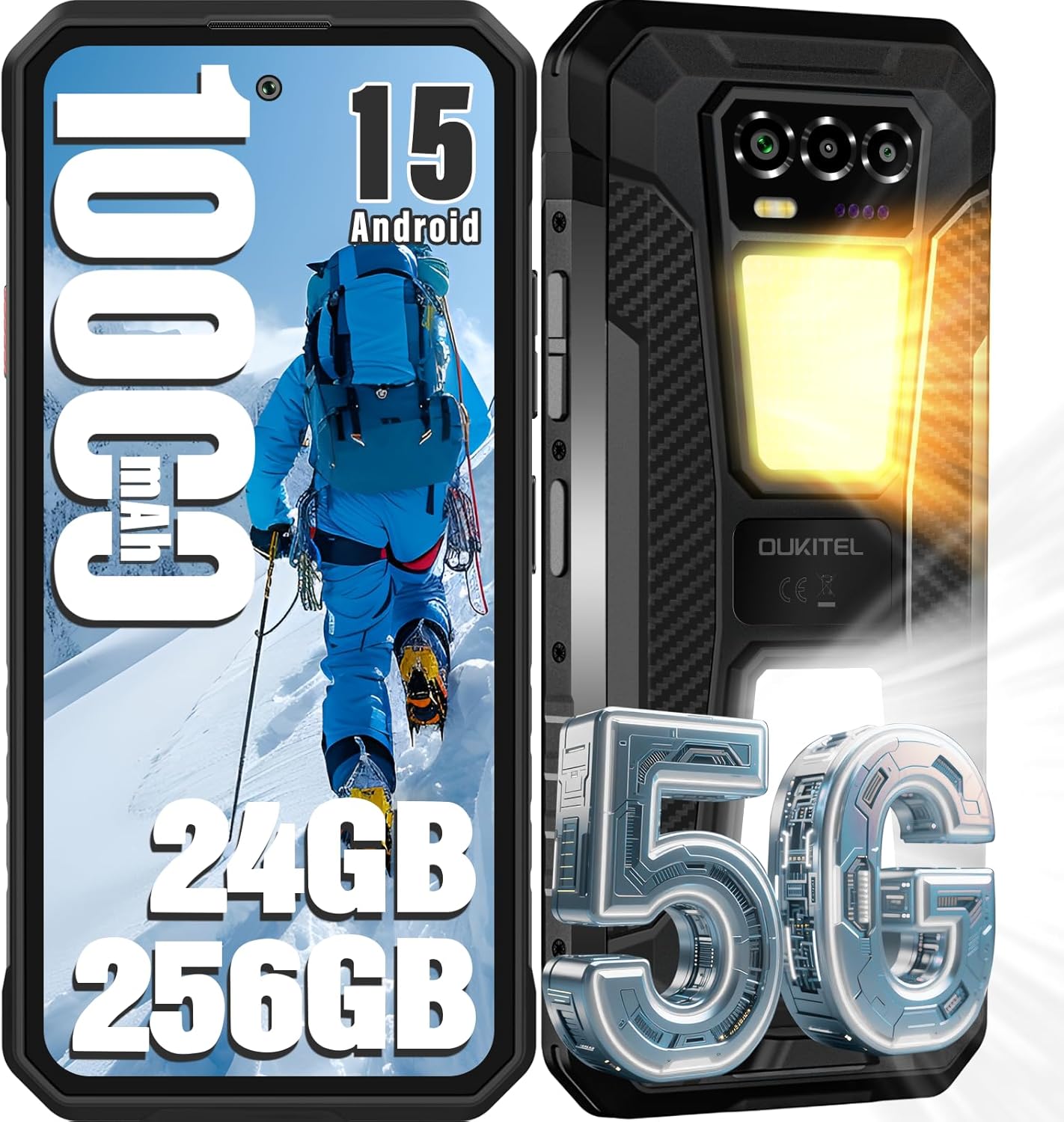 OUKITEL WP58 PRO 5G Cellphone 24GB+256GB 6.7 Display 64MP 10000mAh Android 15 Smartphone чорний
OUKITEL WP58 PRO 5G Cellphone 24GB+256GB 6.7 Display 64MP 10000mAh Android 15 Smartphone чорний