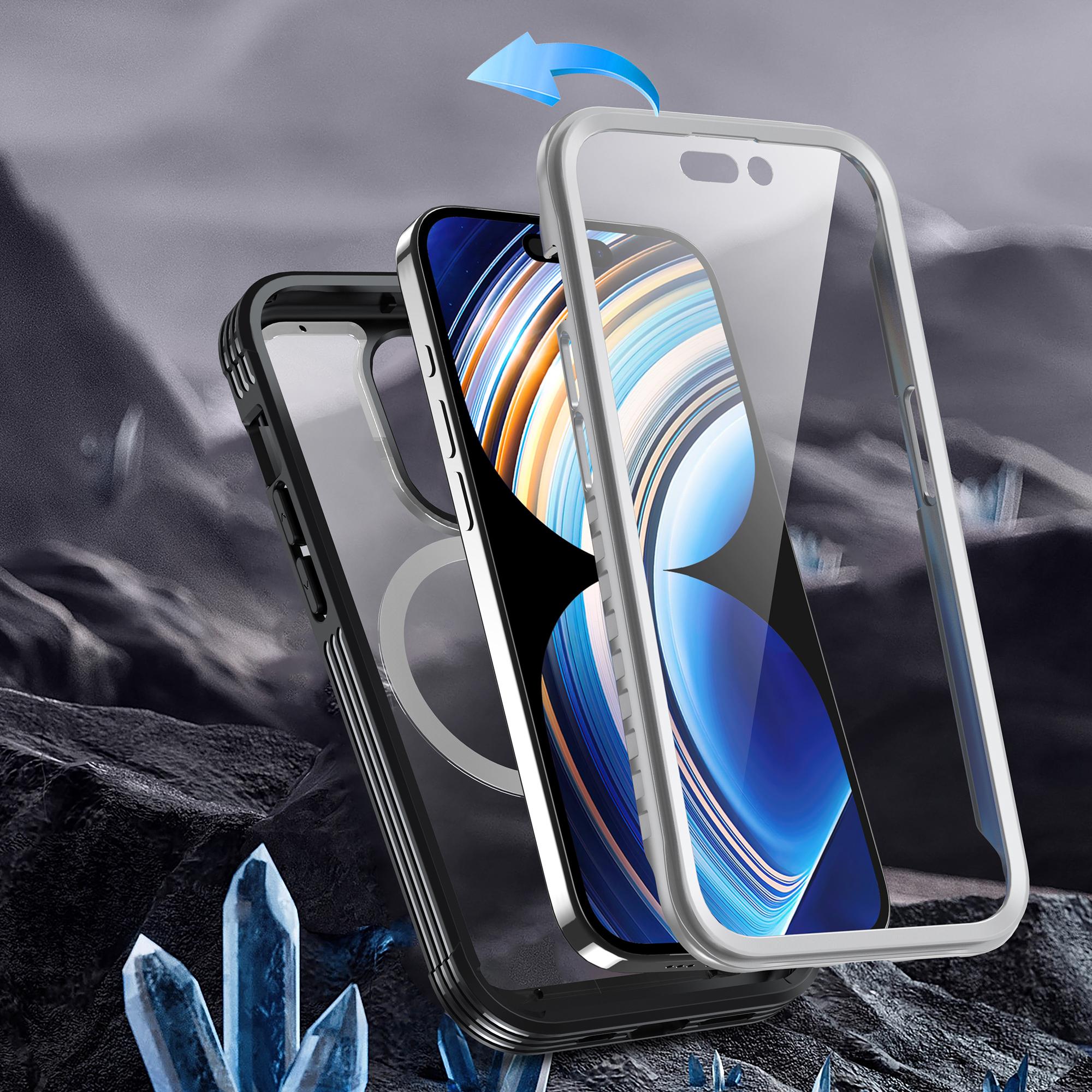 For iPhone 15 Phone Case PC+TPU Clear Cover with Tempered Glass Screen Protector Black
For iPhone 15 Phone Case PC+TPU Clear Cover with Tempered Glass Screen Protector Black