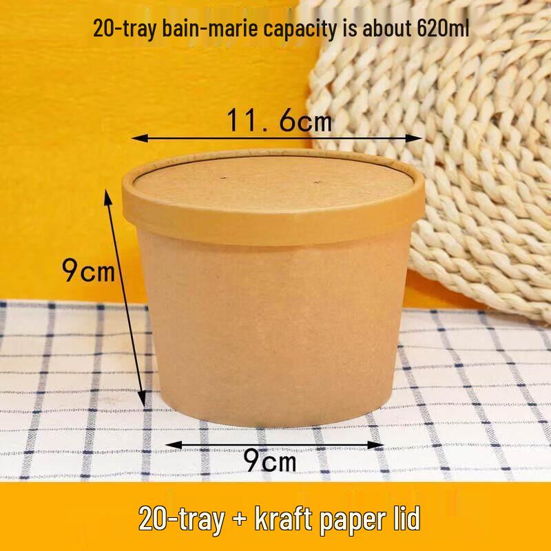 Jundingying 20oz Disposable Kraft Soup Bowls with Lids, 100 Sets
Jundingying 20oz Disposable Kraft Soup Bowls with Lids, 100 Sets
