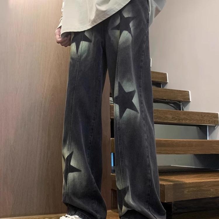 Unisex Korean Street-Style Dark Star Elastic Waist Jeans - Trendy, Loose-Fit, Straight-Leg for Spring & Autumn 2XL синий
Unisex Korean Street-Style Dark Star Elastic Waist Jeans - Trendy, Loose-Fit, Straight-Leg for Spring & Autumn 2XL синий