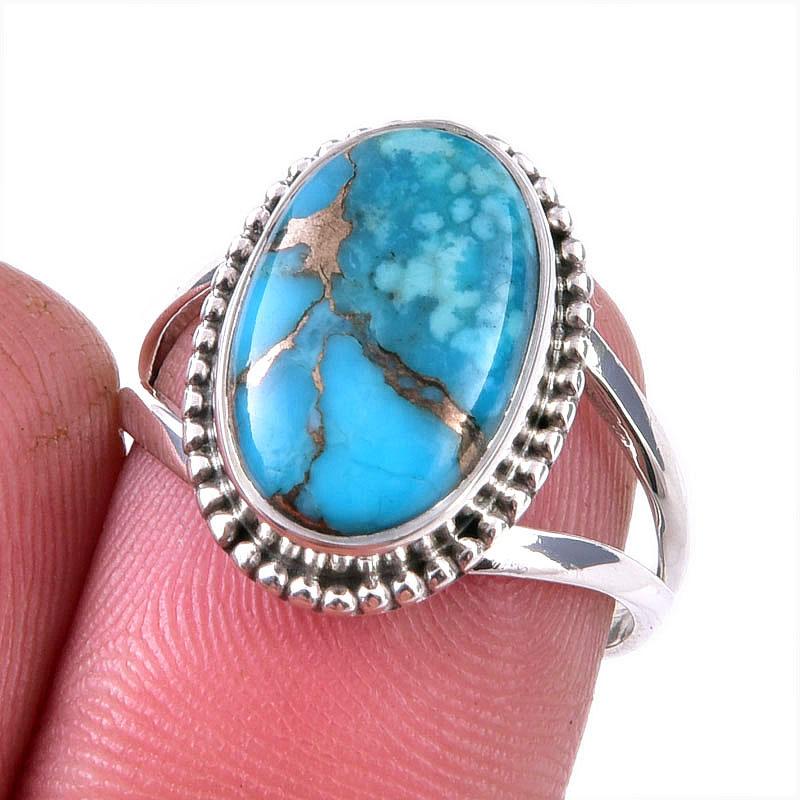 Natural Blue Copper Turquoise Gemstone 925 Solid Sterling Silver Ring S.7 U0O86 
Natural Blue Copper Turquoise Gemstone 925 Solid Sterling Silver Ring S.7 U0O86