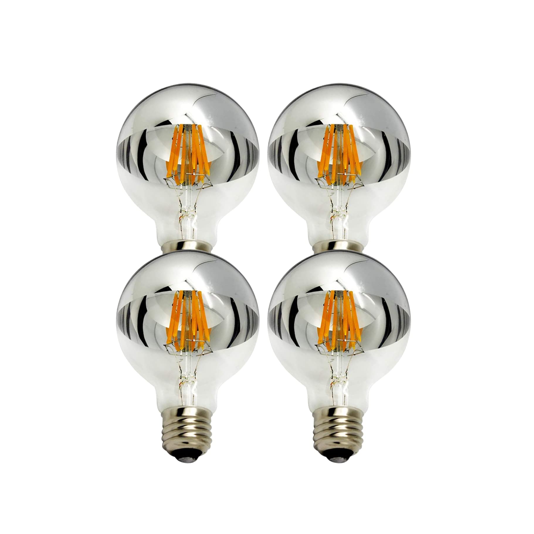 KY LEE LED Filament Light Bulbs, G80 Base, 2700K Warm White, 8W (60W Incandescent Equivalent), Stylish, Ambient Lighting, Half Chrome, for Home
KY LEE LED Filament Light Bulbs, G80 Base, 2700K Warm White, 8W (60W Incandescent Equivalent), Stylish, Ambient Lighting, Half Chrome, for Home