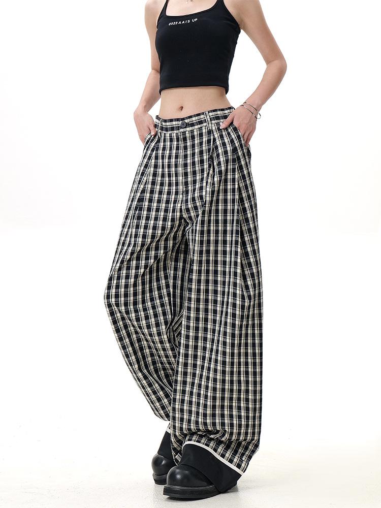2025 Women s Plaid Wide-Leg Retro Casual Pants - Summer Floor-Length Large чёрный
2025 Women s Plaid Wide-Leg Retro Casual Pants - Summer Floor-Length Large чёрный