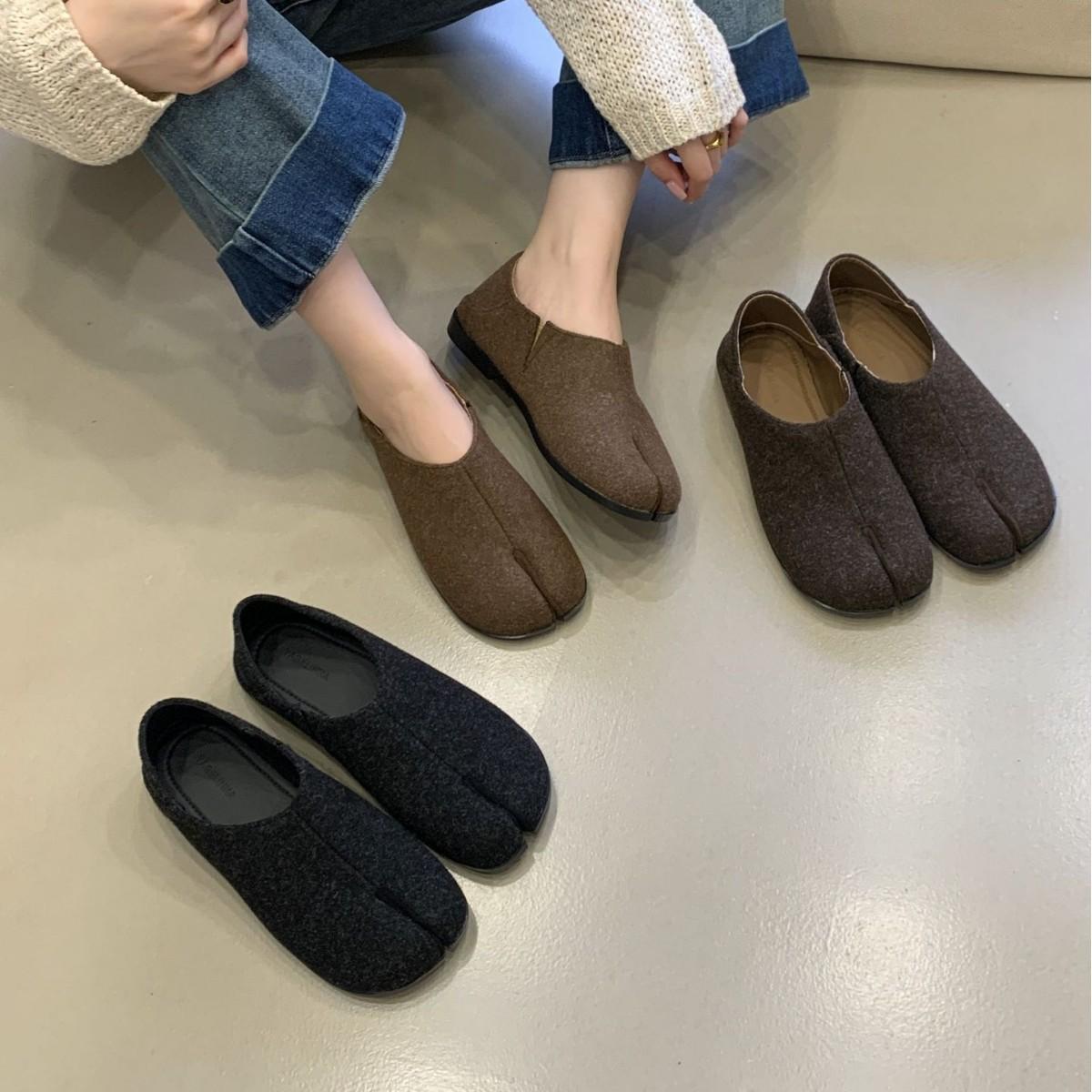 2025 осень новый шерстяной мягкий носок чехол для стопы стопа универсальный мягкая подошва копытца носок женские туфли одинарные 39 кофейный