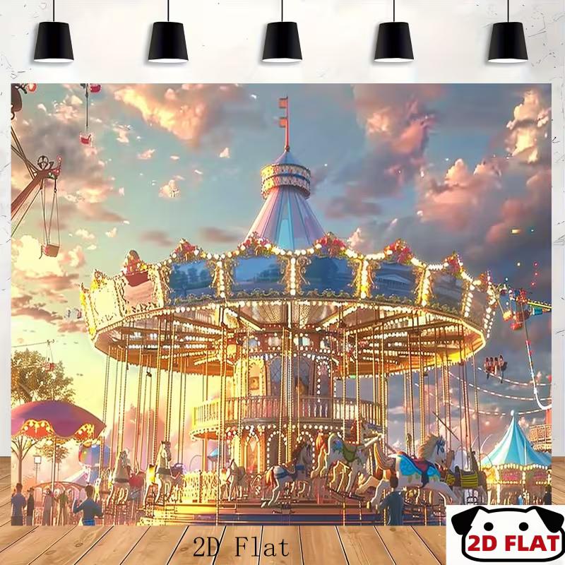 2D Printed Carnival Merry-Go-Round Backdrop Colorful Lights Fairground Party Background 47.2x31.5inch/120*80cm
2D Printed Carnival Merry-Go-Round Backdrop Colorful Lights Fairground Party Background 47.2x31.5inch/120*80cm