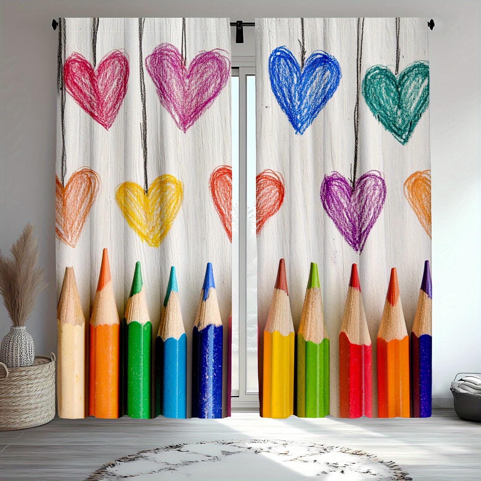 2Pcs Crayons & Pencils Curtains, Cute Love Doodle Beige Background For Bedroom Drapes 53x116cm 2pc&Without mount
2Pcs Crayons & Pencils Curtains, Cute Love Doodle Beige Background For Bedroom Drapes 53x116cm 2pc&Without mount