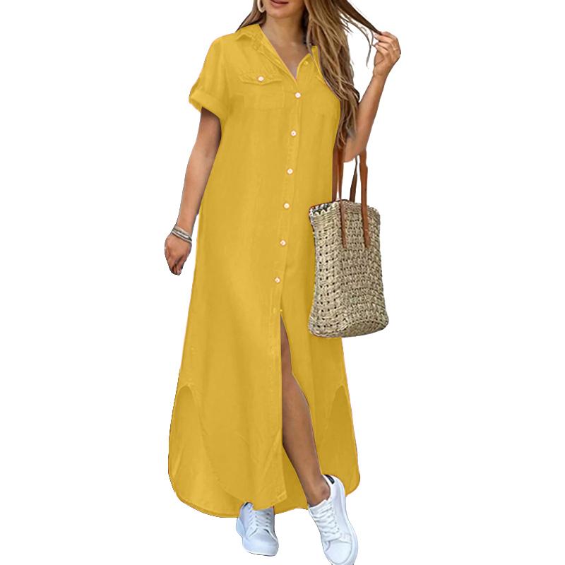 ZANZEA Жіноча повсякденна сукня-сорочка з коротким рукавом, з відкладним коміром, вільного крою, літня 3XL жовтий
ZANZEA Жіноча повсякденна сукня-сорочка з коротким рукавом, з відкладним коміром, вільного крою, літня 3XL жовтий