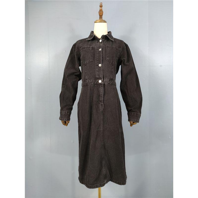Export New Arrival Easiest for Match Lady Temperamental Retro Hong Kong Style Tight Waist Slim Looking Mid Length Long Length Long Sleeves Denim Dress Black L
Export New Arrival Easiest for Match Lady Temperamental Retro Hong Kong Style Tight Waist Slim Looking Mid Length Long Length Long Sleeves Denim Dress Black L