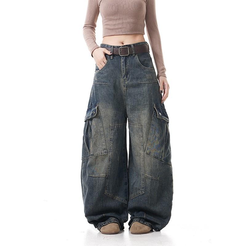 Vintage Distressed Heavyweight Multi-Pocket Scimitar Jeans Unisex Straight-Leg Casual Workwear Pants S
Vintage Distressed Heavyweight Multi-Pocket Scimitar Jeans Unisex Straight-Leg Casual Workwear Pants S