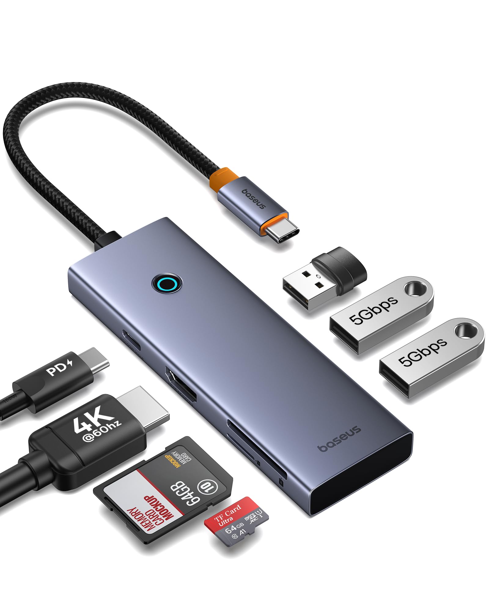 Baseus Hub 4K HDMI Hub PD100W Быстрая зарядка 5 Гбит/с Высокоскоростная передача данных x 3 порта Расширение Кардридер Уникальная функция кнопки выключения экрана USB
Baseus Hub 4K HDMI Hub PD100W Быстрая зарядка 5 Гбит/с Высокоскоростная передача данных x 3 порта Расширение Кардридер Уникальная функция кнопки выключения экрана USB