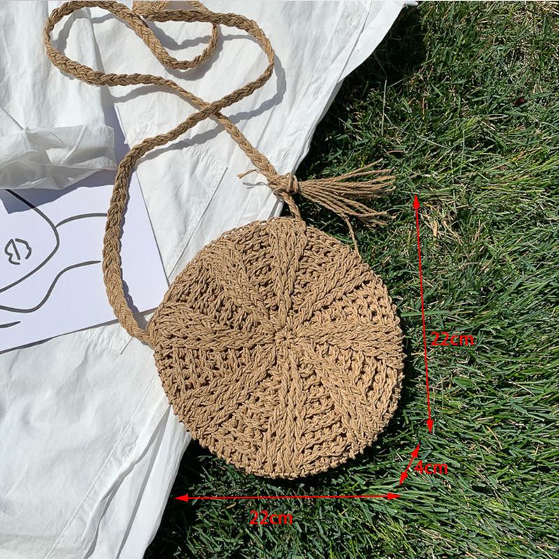 Summer Round Straw Shoulder Bag Women Large Capacity Handbag Handmade Weaven Beach Bags Fashion Rattan Handle Bag Vacation Tote
Summer Round Straw Shoulder Bag Women Large Capacity Handbag Handmade Weaven Beach Bags Fashion Rattan Handle Bag Vacation Tote
