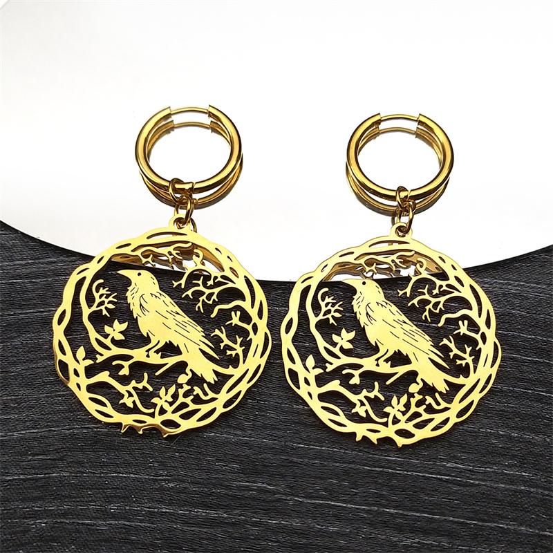 Gothic Black Crow Tree Of Life Bird Dangle Earrings For Women Men Stainless Steel Raven Animal Plant Jewelry Party Gift ZZZ955
Gothic Black Crow Tree Of Life Bird Dangle Earrings For Women Men Stainless Steel Raven Animal Plant Jewelry Party Gift ZZZ955