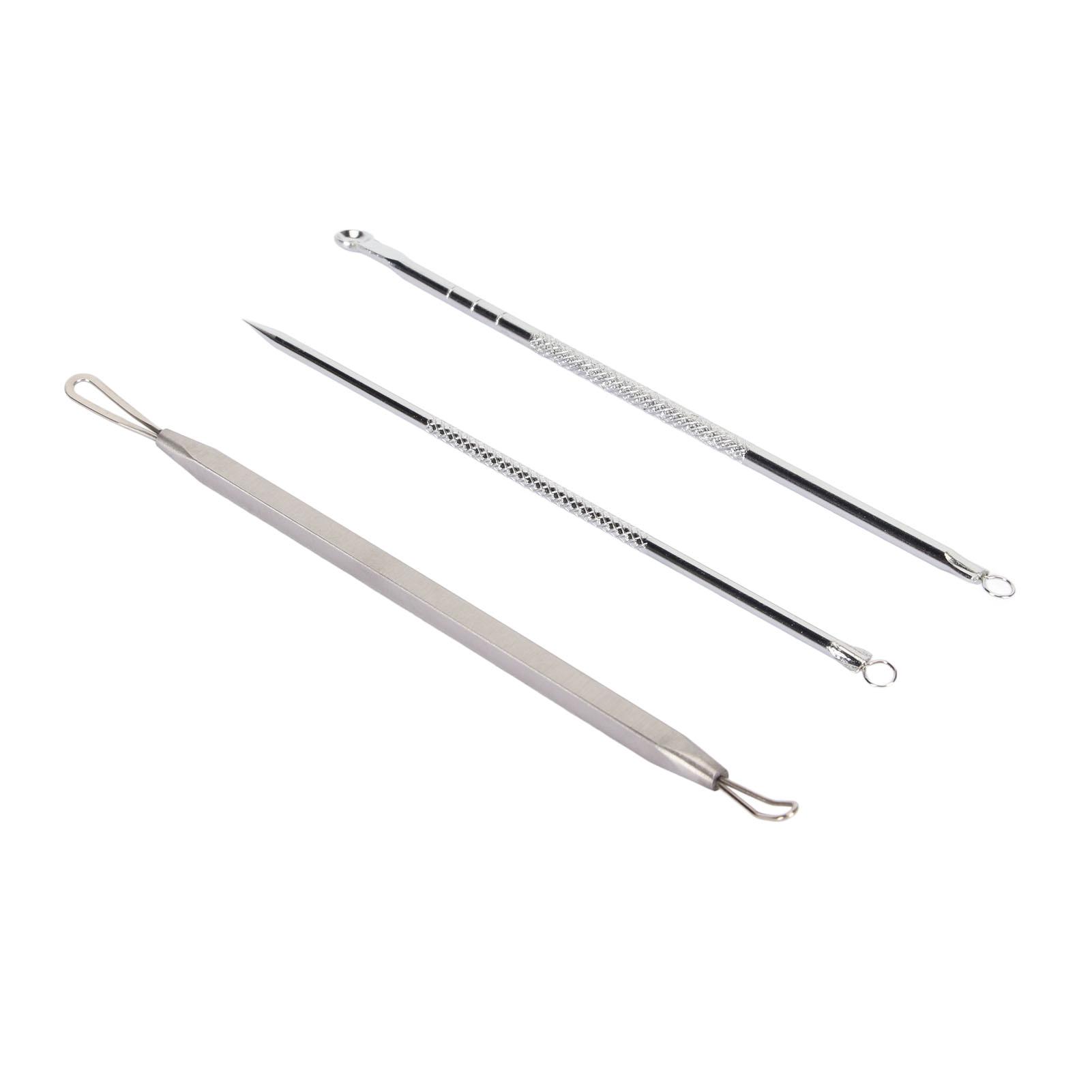 3pcs Face Nose Zit Pimple Extractor Stainless Steel Double Ended Blackhead Whitehead Comedones Removal Tool
3pcs Face Nose Zit Pimple Extractor Stainless Steel Double Ended Blackhead Whitehead Comedones Removal Tool