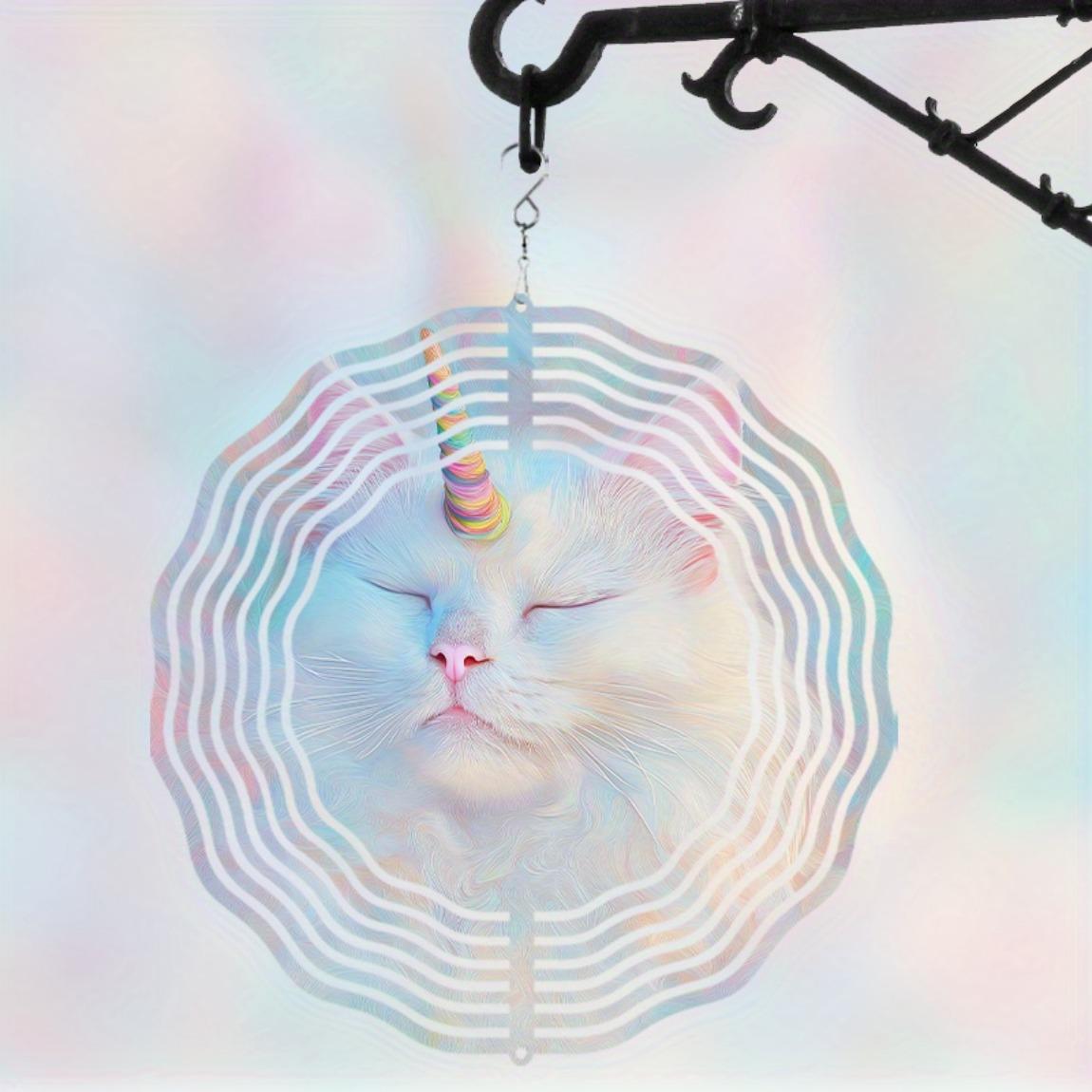 10 Inch Hanging Wind Chime with Cat and Unicorn Garden Decor Rainbow Accents Swivel Hook Balcony Outdoor Gift for Spring Summer 01A
10 Inch Hanging Wind Chime with Cat and Unicorn Garden Decor Rainbow Accents Swivel Hook Balcony Outdoor Gift for Spring Summer 01A