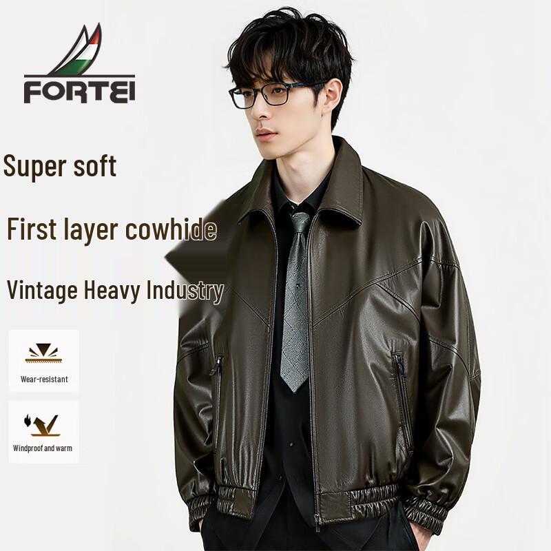 Futing Men s Vintage Oil Waxed Leather Lapel Jacket L
Futing Men s Vintage Oil Waxed Leather Lapel Jacket L