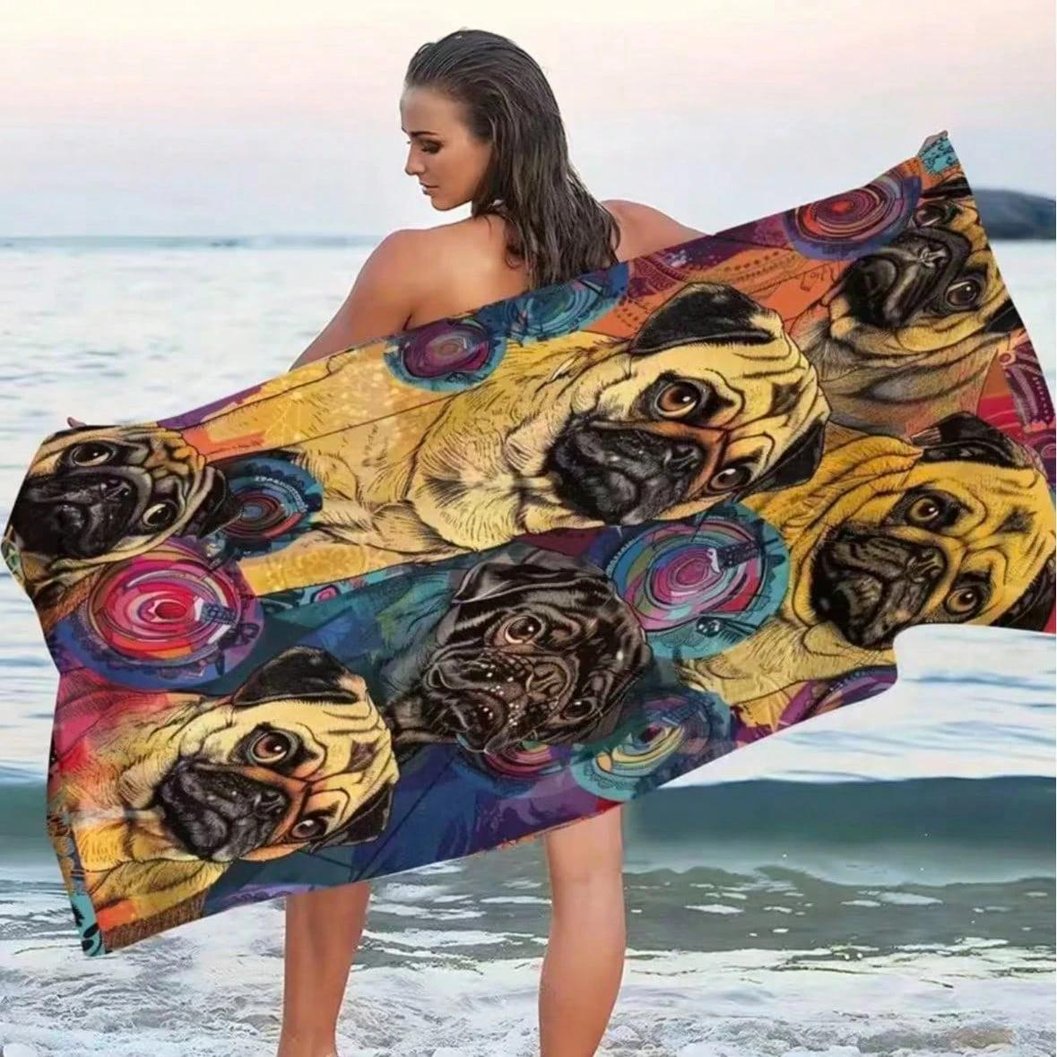 1PC Colorful Pug Dog Beach Towel, Quick-Dry Polyester, Lightweight & Soft for Swimming, Surfing & Camping, Ideal Travel Gift for W40*H60(CM)
1PC Colorful Pug Dog Beach Towel, Quick-Dry Polyester, Lightweight & Soft for Swimming, Surfing & Camping, Ideal Travel Gift for W40*H60(CM)