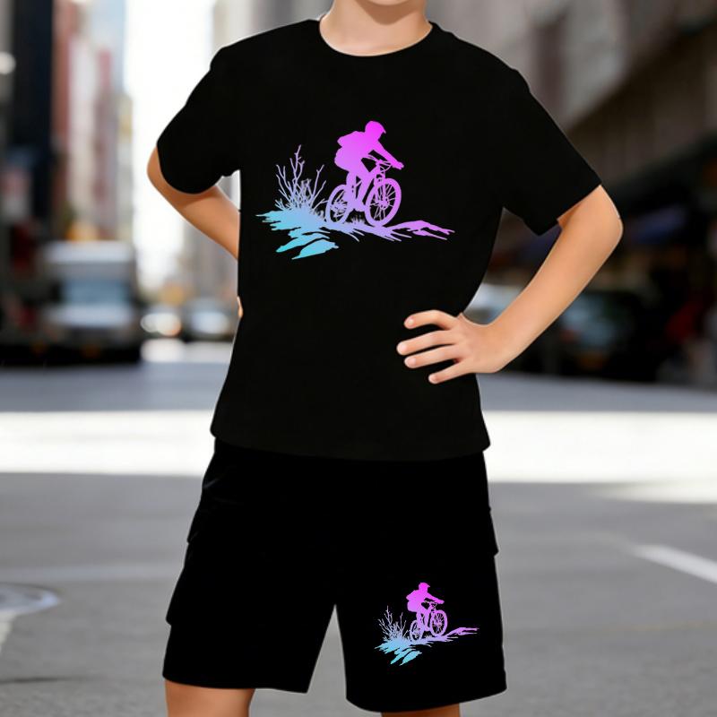 Boys 2 Piece Mountain Biking Print Outfit, Short Sleeve T-Shirt and Shorts Set for Kids Age 5-14,Black and White Sporty Casual Summer Clothes 5-6 Years чёрный
Boys 2 Piece Mountain Biking Print Outfit, Short Sleeve T-Shirt and Shorts Set for Kids Age 5-14,Black and White Sporty Casual Summer Clothes 5-6 Years чёрный