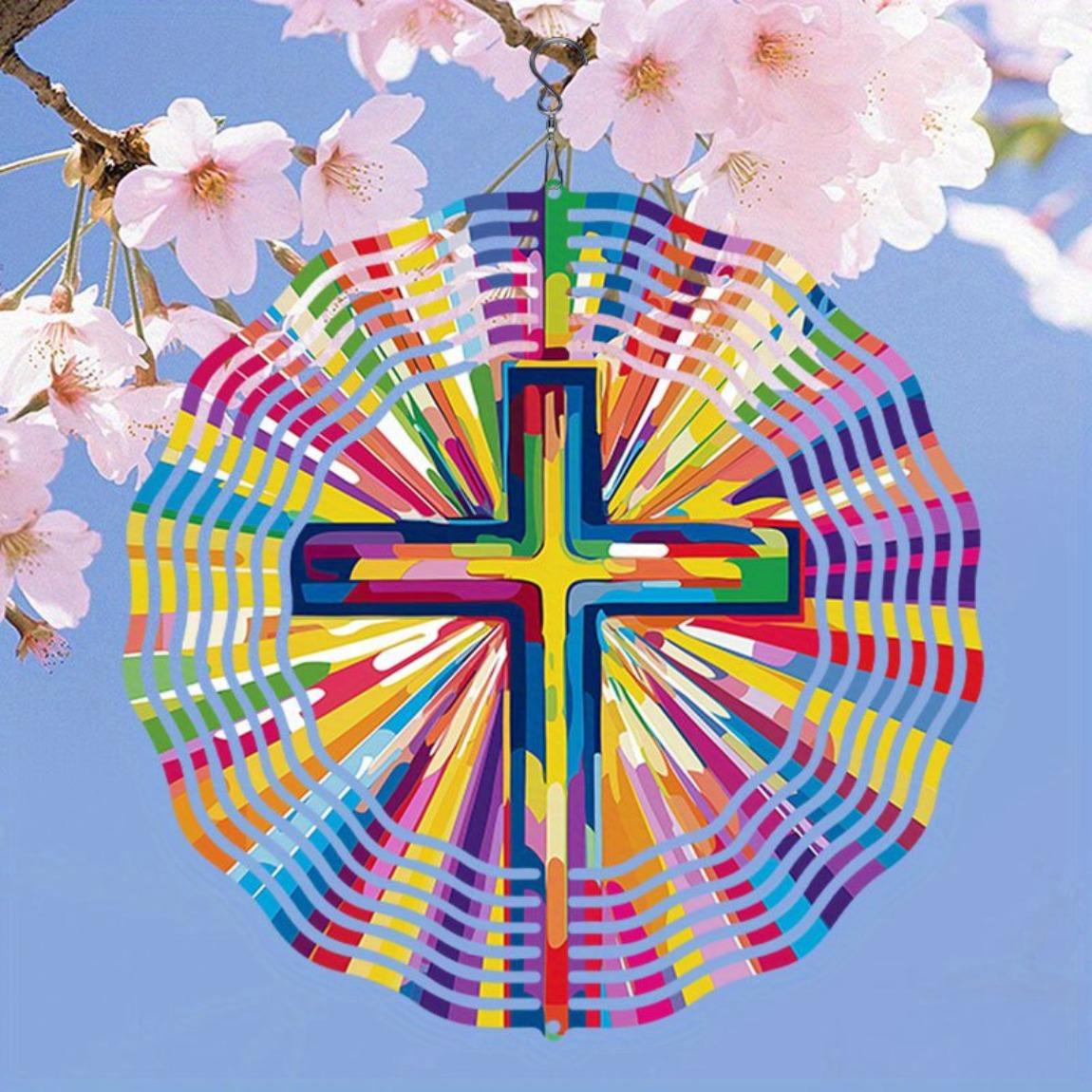 Classic Seven Color Cross Metal Rotating Wind Chime Outdoor Hanging Decor for Garden Patio Porch Christmas Thanksgiving Gift Wind Chimes for Outside
Classic Seven Color Cross Metal Rotating Wind Chime Outdoor Hanging Decor for Garden Patio Porch Christmas Thanksgiving Gift Wind Chimes for Outside