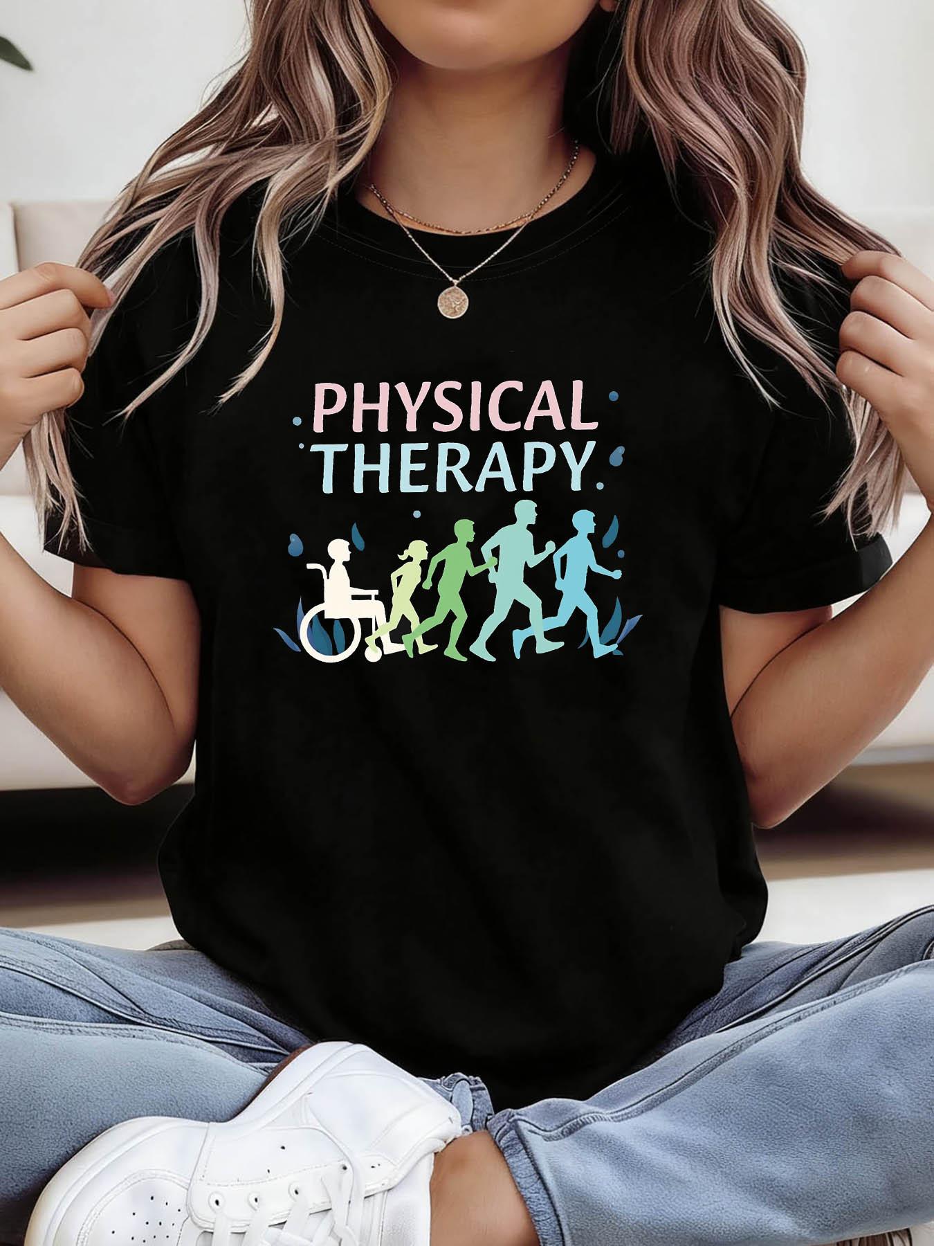 PHYSICAL THERAPY Letter Print T-shirt | Short Sleeve Crew Neck Casual Top for Women, Ideal for Spring/Summer, S чёрный
PHYSICAL THERAPY Letter Print T-shirt | Short Sleeve Crew Neck Casual Top for Women, Ideal for Spring/Summer, S чёрный
