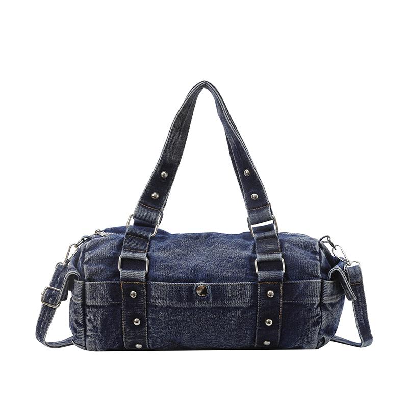 Brand Vintage Washed Denim Cylinder Handbag for Women Fashi Street Style Retro Bost Bags Rivet Decorated Jeans Crossbody Bag
Brand Vintage Washed Denim Cylinder Handbag for Women Fashi Street Style Retro Bost Bags Rivet Decorated Jeans Crossbody Bag
