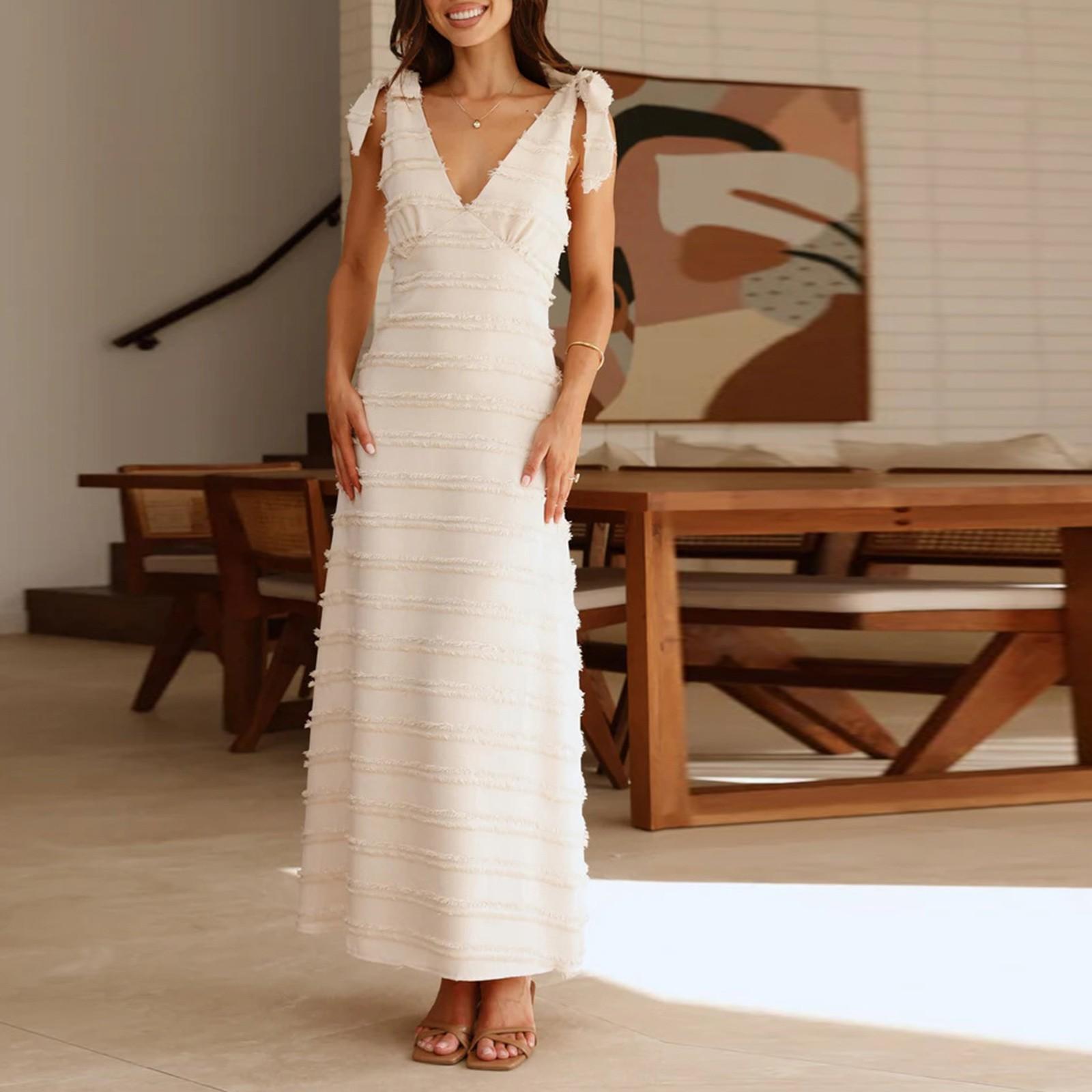 Женский летний сексуальный облегающий макси-сарафан со шнуровкой и V-образным вырезом XL белый
Женский летний сексуальный облегающий макси-сарафан со шнуровкой и V-образным вырезом XL белый